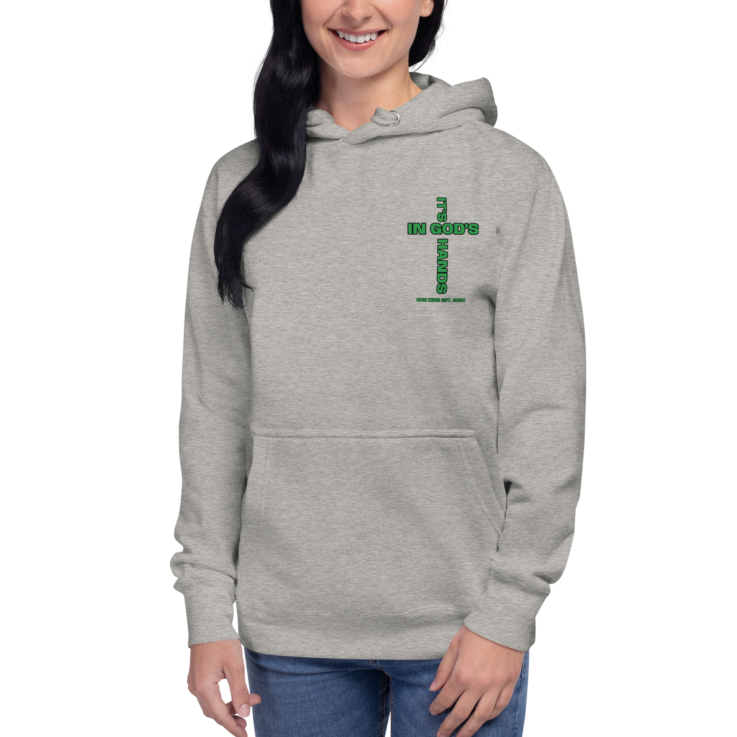 In God's Hands Hoodie-Grey