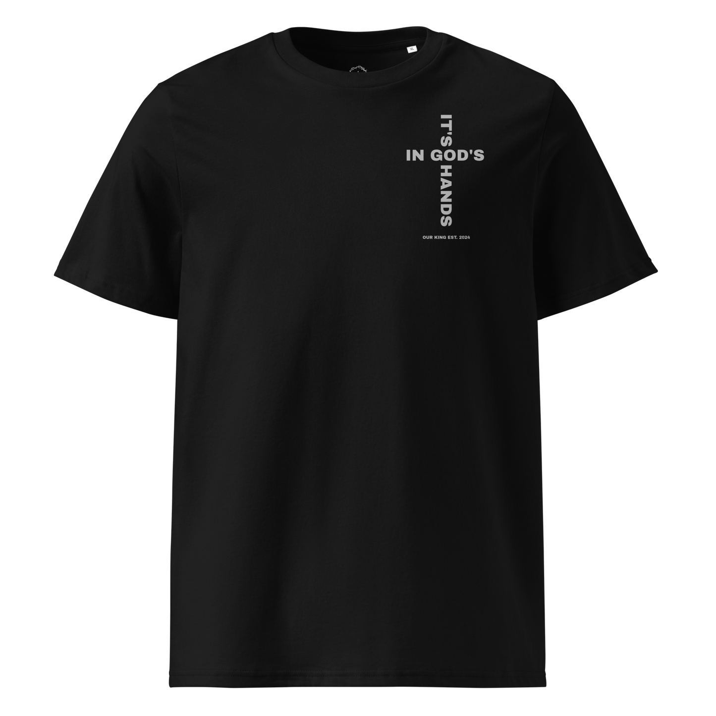 In God's Hands Tee-Black/Grey