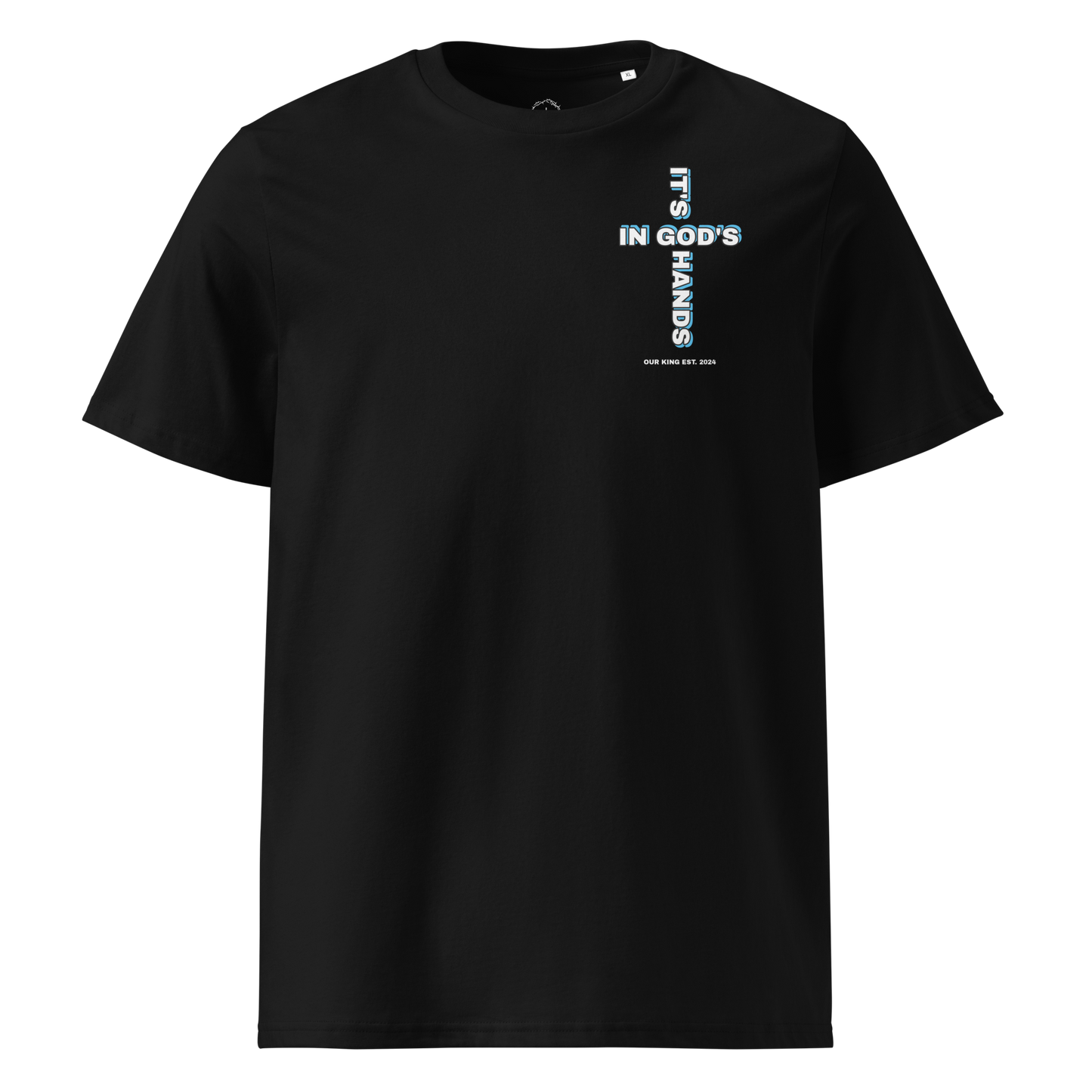 In God's Hands Tee-Black/Blue