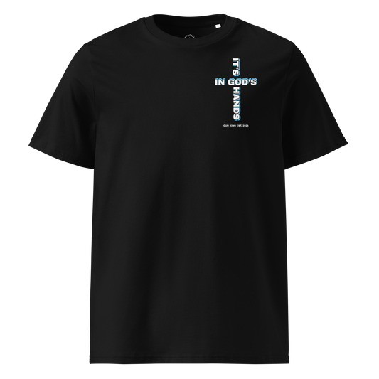 In God's Hands Tee-Black/Blue