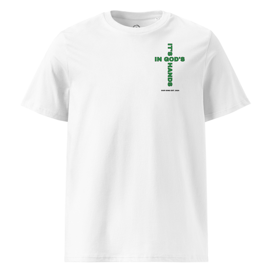 In God's Hands Tee- White/Green